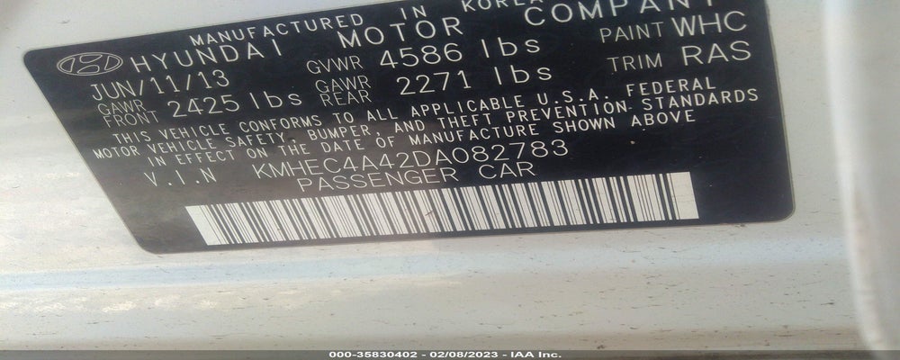 KMHEC4A42DA082783 2013 HYUNDAI SONATA HYBRID photo no. 9