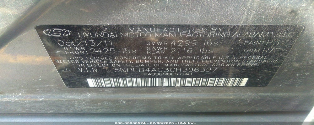 5NPEB4AC3CH396397 2012 HYUNDAI SONATA photo no. 9
