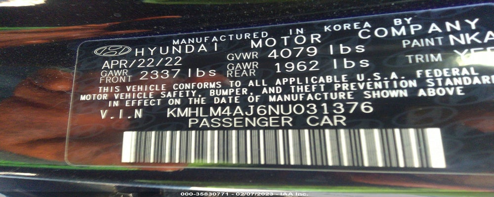 KMHLM4AJ6NU031376 2022 HYUNDAI ELANTRA HYBRID photo no. 9