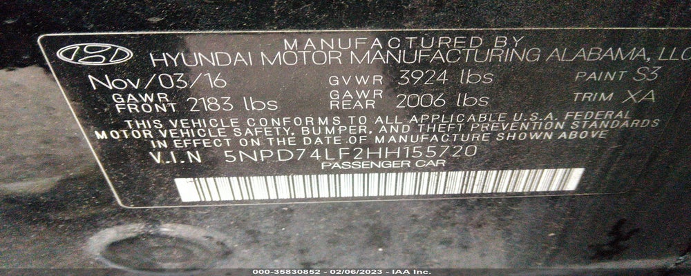 5NPD74LF2HH155720 2017 HYUNDAI ELANTRA photo no. 9