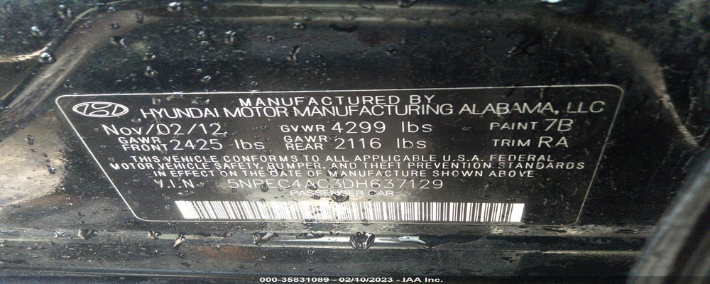 5NPEC4AC3DH637129 2013 HYUNDAI SONATA photo no. 9