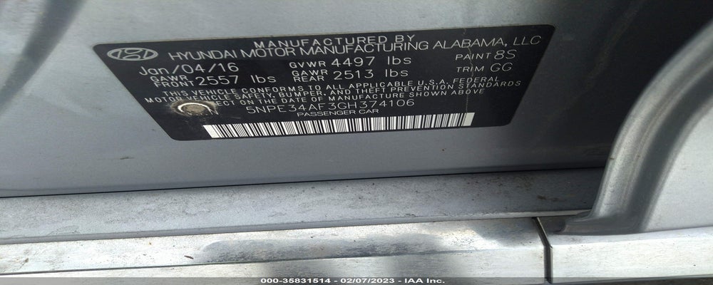 5NPE34AF3GH374106 2016 HYUNDAI SONATA photo no. 9