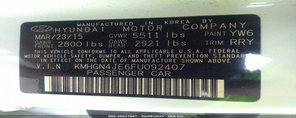 KMHGN4JE6FU092407 2015 HYUNDAI GENESIS photo no. 9