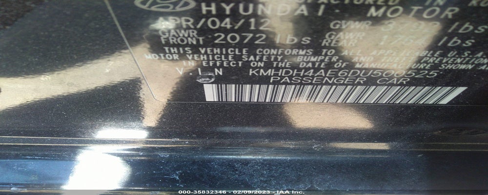 KMHDH4AE6DU500525 2013 HYUNDAI ELANTRA photo no. 9