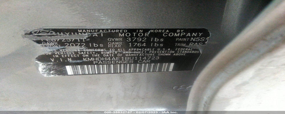 KMHDH4AE1BU114723 2011 HYUNDAI ELANTRA photo no. 9