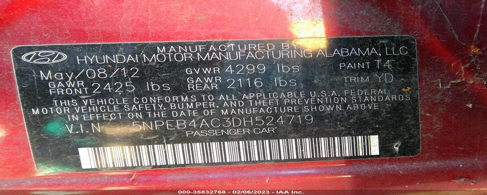 5NPEB4AC3DH524719 2013 HYUNDAI SONATA photo no. 9