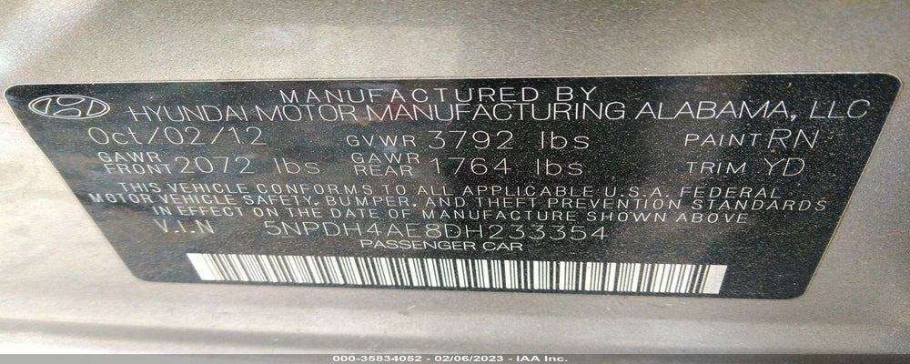 5NPDH4AE8DH233354 2013 HYUNDAI ELANTRA photo no. 9