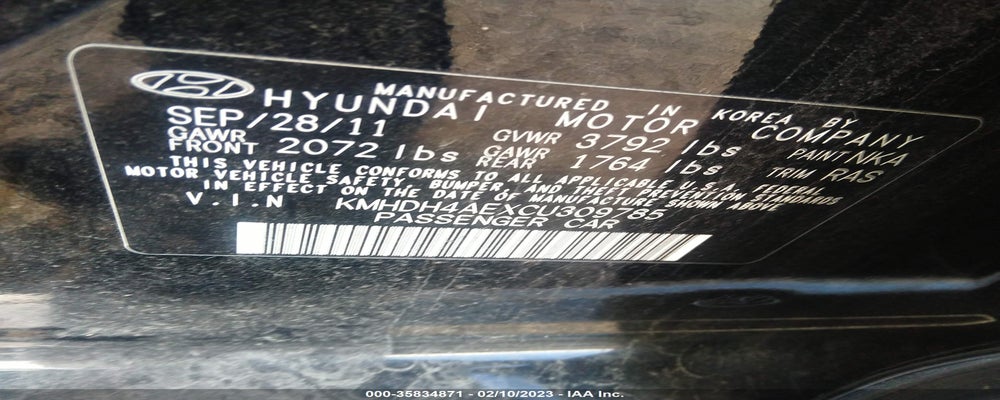 KMHDH4AEXCU309785 2012 HYUNDAI ELANTRA photo no. 9