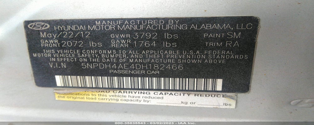 5NPDH4AE4DH182466 2013 HYUNDAI ELANTRA photo no. 9