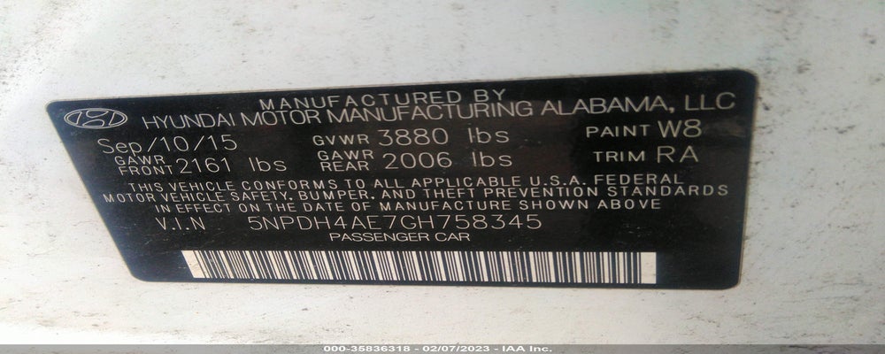 5NPDH4AE7GH758345 2016 HYUNDAI ELANTRA photo no. 9