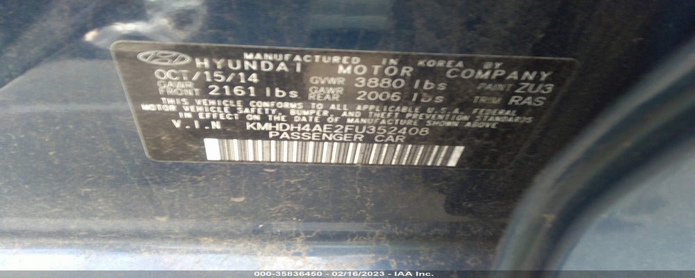 KMHDH4AE2FU352408 2015 HYUNDAI ELANTRA photo no. 9