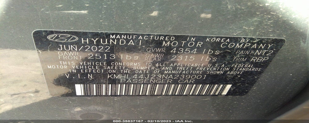 KMHL44J23NA239001 2022 HYUNDAI SONATA photo no. 9