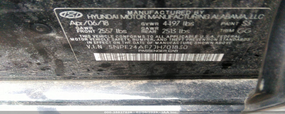 5NPE24AF7JH701830 2018 HYUNDAI SONATA photo no. 9