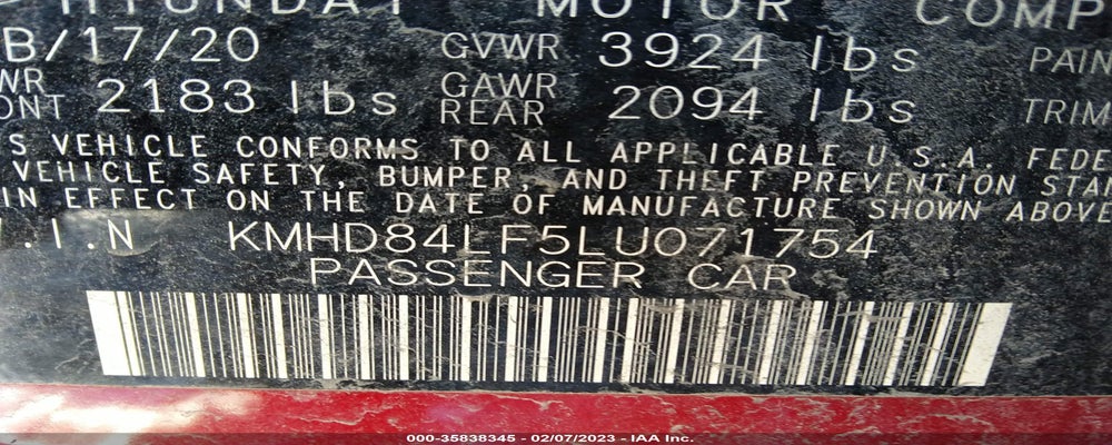 KMHD84LF5LU071754 2020 HYUNDAI ELANTRA photo no. 9