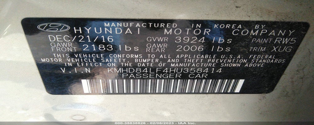 KMHD84LF4HU358414 2017 HYUNDAI ELANTRA photo no. 9