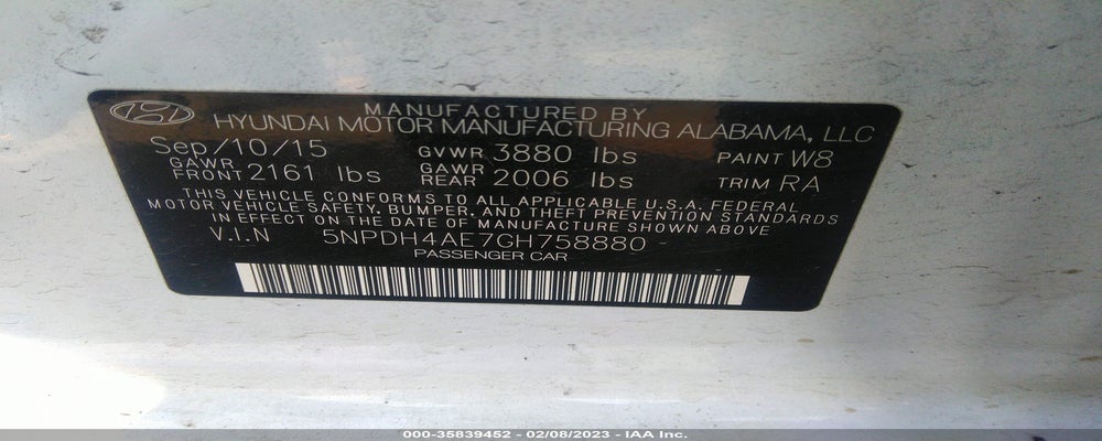 5NPDH4AE7GH758880 2016 HYUNDAI ELANTRA photo no. 9