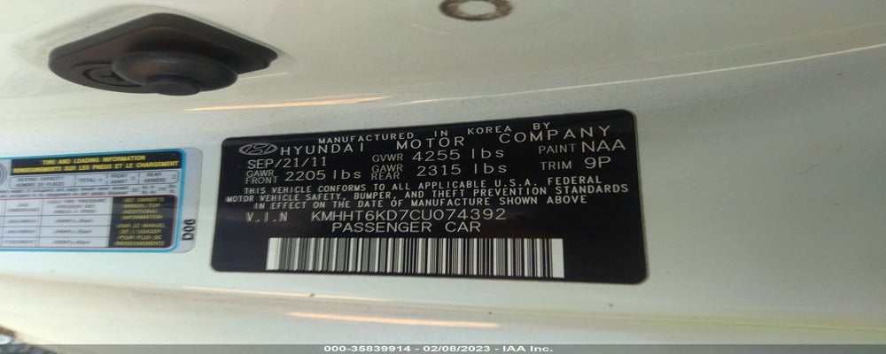 KMHHT6KD7CU074392 2012 HYUNDAI GENESIS COUPE photo no. 9