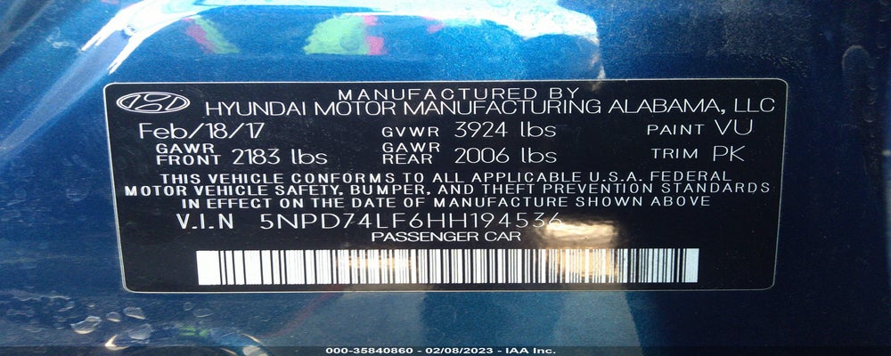 5NPD74LF6HH194536 2017 HYUNDAI ELANTRA photo no. 9
