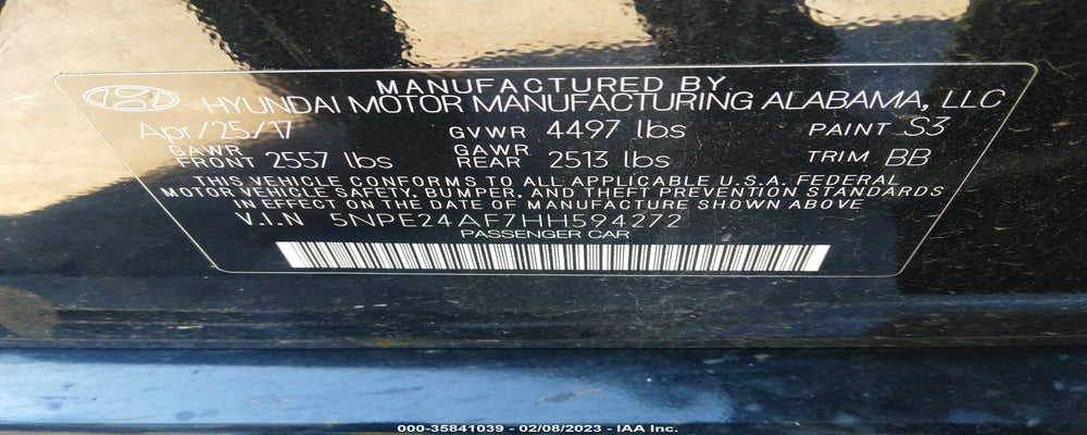 5NPE24AF7HH594272 2017 HYUNDAI SONATA photo no. 9