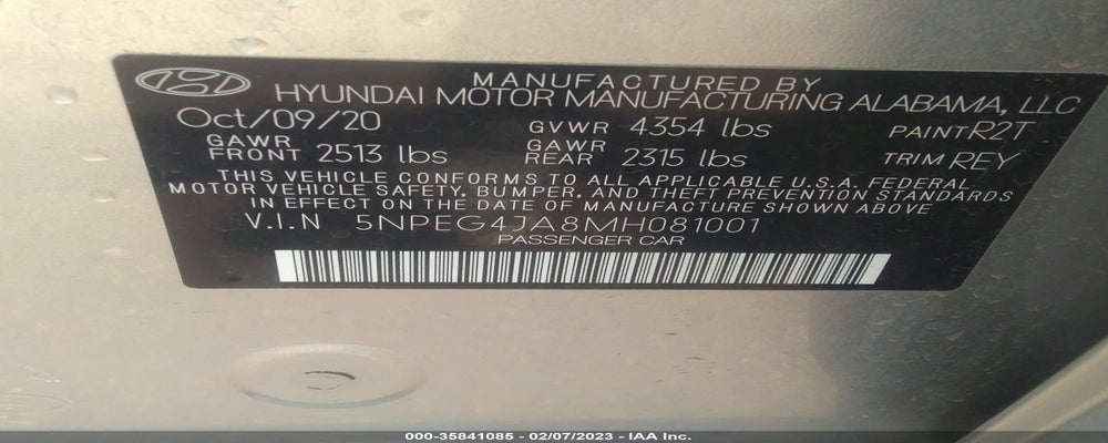 5NPEG4JA8MH081001 2021 HYUNDAI SONATA photo no. 9