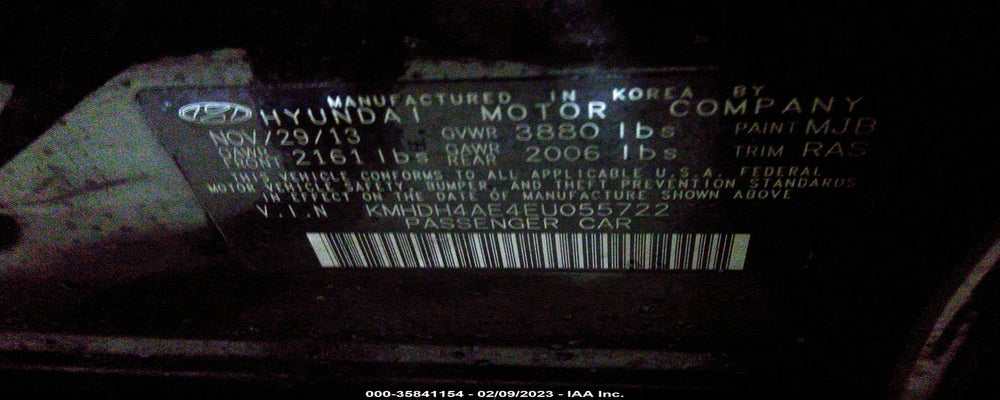 KMHDH4AE4EU055722 2014 HYUNDAI ELANTRA photo no. 9