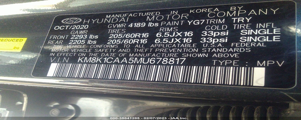 KM8K1CAA5MU678817 2021 HYUNDAI KONA photo no. 9
