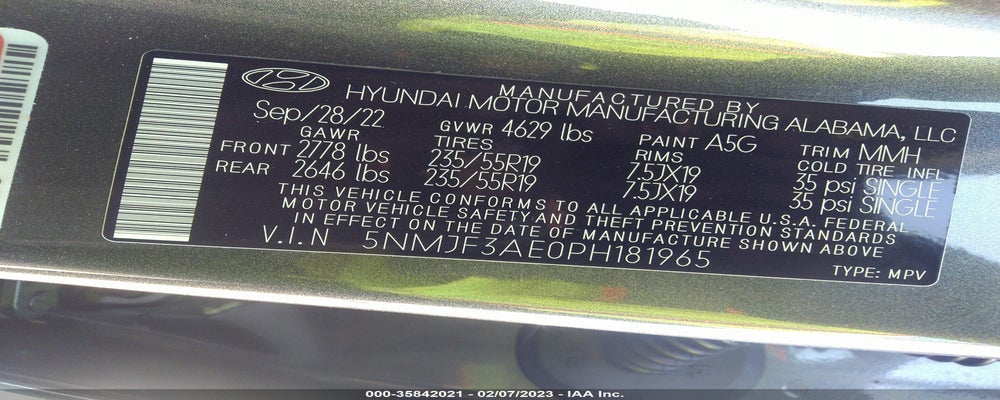 5NMJF3AE0PH181965 2023 HYUNDAI TUCSON photo no. 9