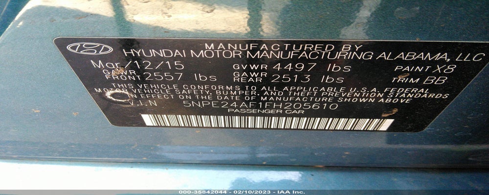 5NPE24AF1FH205610 2015 HYUNDAI SONATA photo no. 9