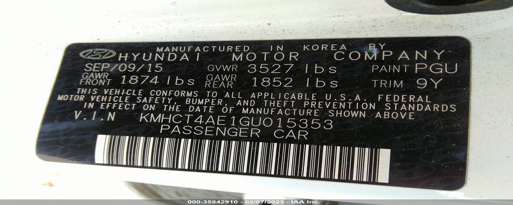 KMHCT4AE1GU015353 2016 HYUNDAI ACCENT photo no. 9