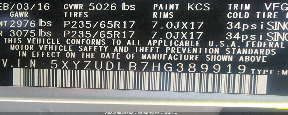 5XYZUDLB7HG389919 2017 HYUNDAI SANTA FE SPORT photo no. 9