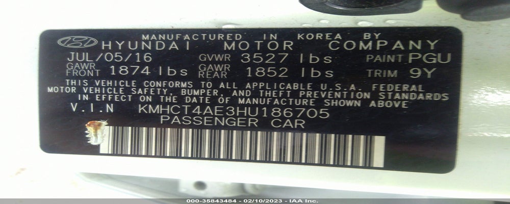 KMHCT4AE3HU186705 2017 HYUNDAI ACCENT photo no. 9