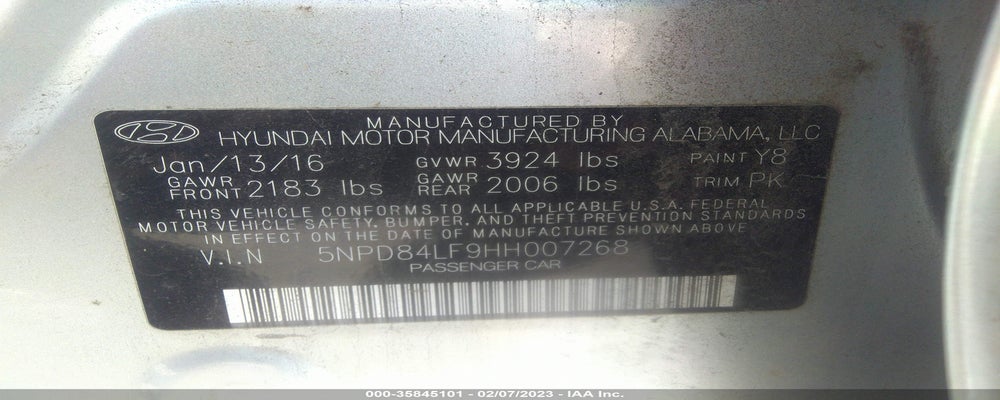 5NPD84LF9HH007268 2017 HYUNDAI ELANTRA photo no. 9