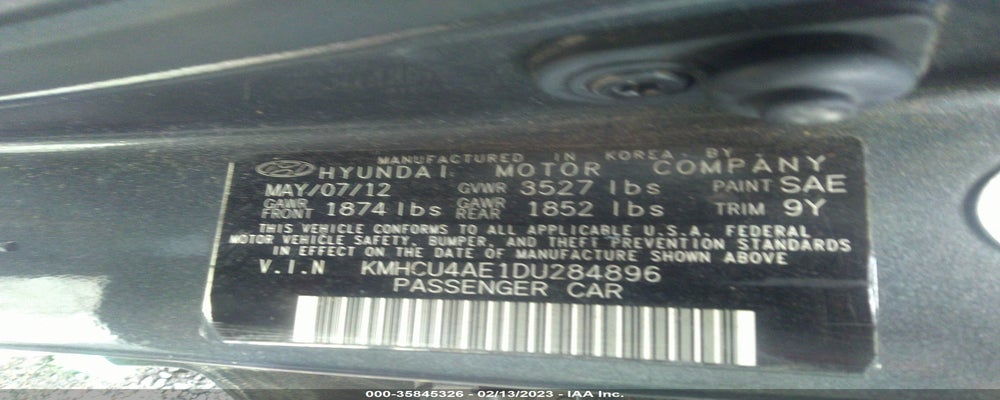 KMHCU4AE1DU284896 2013 HYUNDAI ACCENT photo no. 9