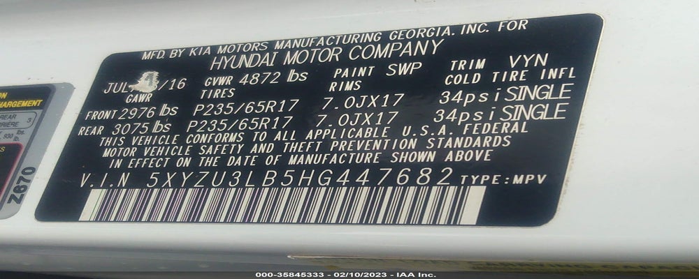 5XYZU3LB5HG447682 2017 HYUNDAI SANTA FE SPORT photo no. 9