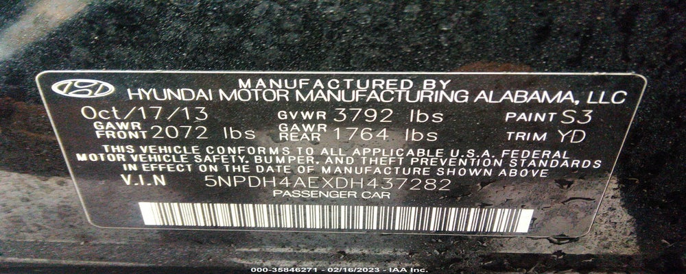 5NPDH4AEXDH437282 2013 HYUNDAI ELANTRA photo no. 9