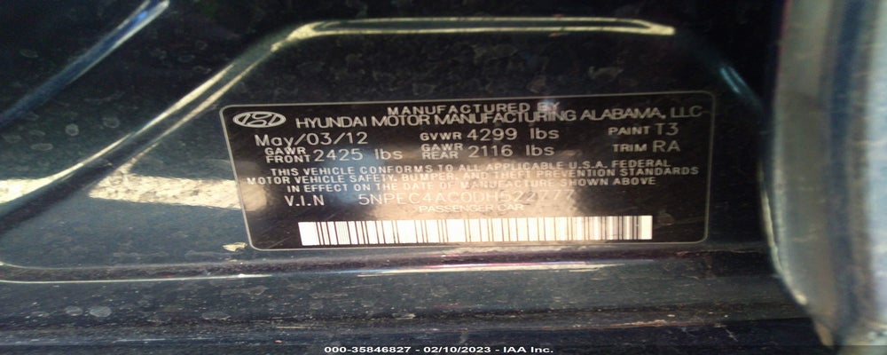 5NPEC4AC0DH522777 2013 HYUNDAI SONATA photo no. 9