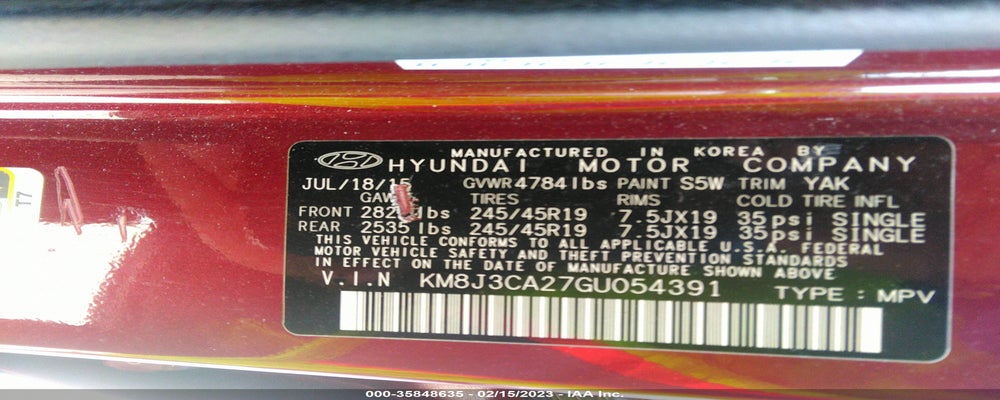 KM8J3CA27GU054391 2016 HYUNDAI TUCSON photo no. 9