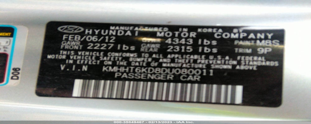 KMHHT6KD8DU080011 2013 HYUNDAI GENESIS COUPE photo no. 9