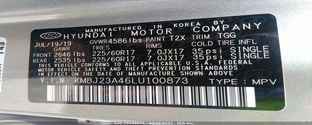 KM8J23A46LU100873 2020 HYUNDAI TUCSON photo no. 9
