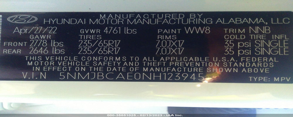5NMJBCAE0NH123945 2022 HYUNDAI TUCSON photo no. 9