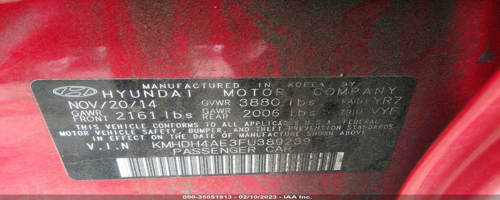 KMHDH4AE3FU389239 2015 HYUNDAI ELANTRA photo no. 9