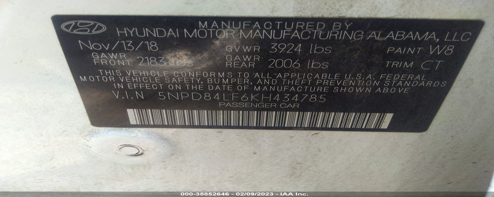 5NPD84LF6KH434785 2019 HYUNDAI ELANTRA photo no. 9