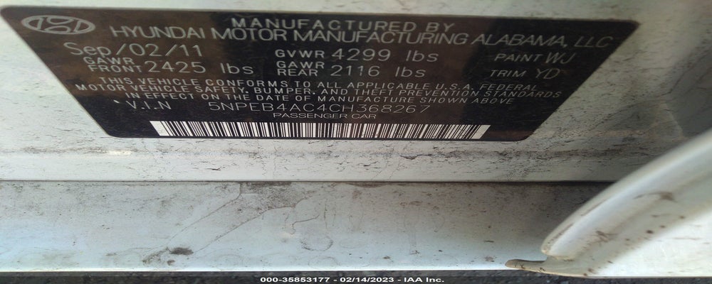 5NPEB4AC4CH368267 2012 HYUNDAI SONATA photo no. 9