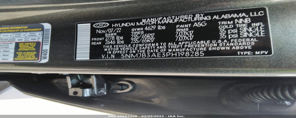5NMJB3AE3PH198285 2023 HYUNDAI TUCSON photo no. 9