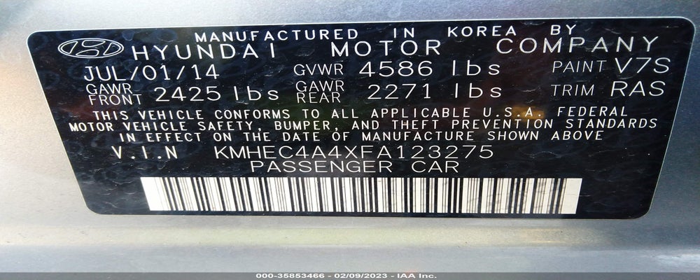 KMHEC4A4XFA123275 2015 HYUNDAI SONATA HYBRID photo no. 9
