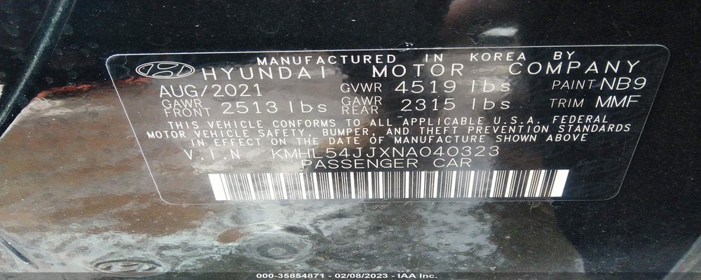 KMHL54JJXNA040323 2022 HYUNDAI SONATA HYBRID photo no. 9