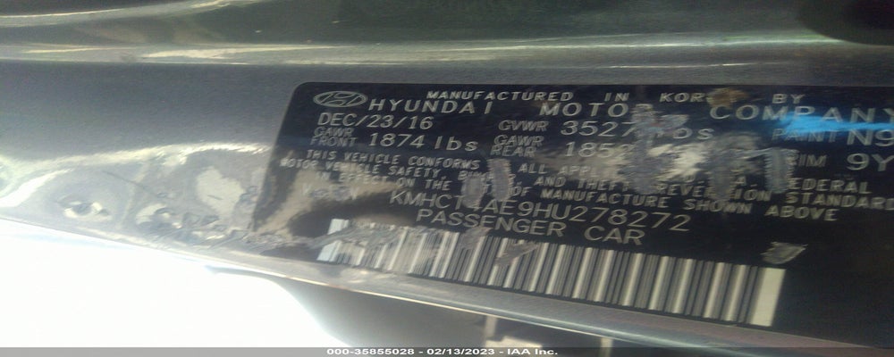 KMHCT4AE9HU278272 2017 HYUNDAI ACCENT photo no. 9