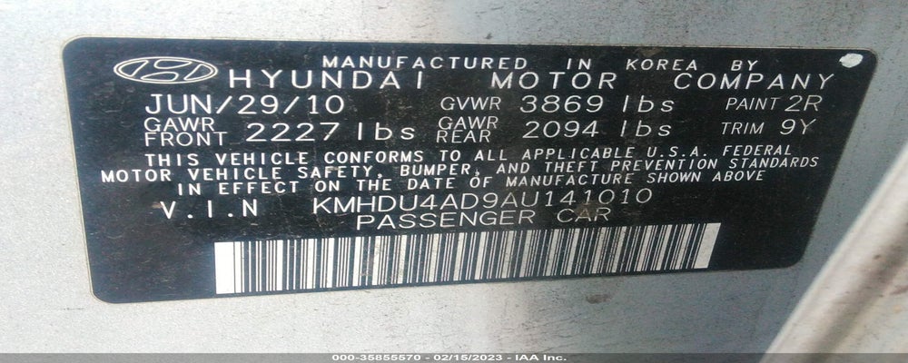 KMHDU4AD9AU141010 2010 HYUNDAI ELANTRA photo no. 9