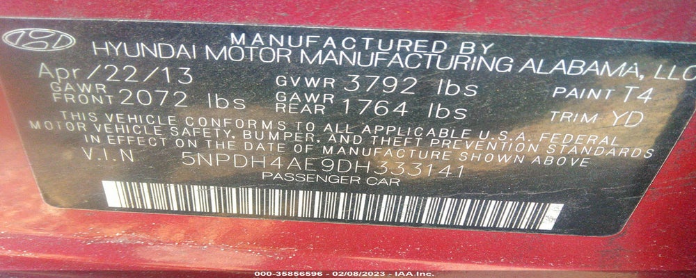 5NPDH4AE9DH333141 2013 HYUNDAI ELANTRA photo no. 9