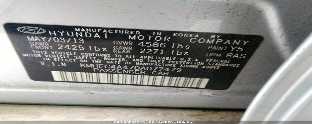 KMHEC4A47DA077479 2013 HYUNDAI SONATA HYBRID photo no. 9